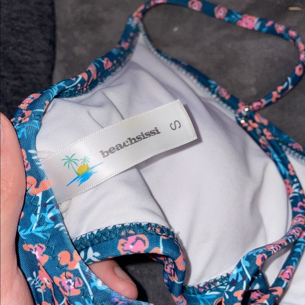 flowered bathing suit top